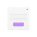 Internet browser tab navigation panel button search web site information 3d icon realistic vector Royalty Free Stock Photo