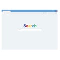 Internet Browser window with search page flat vector illustration.
