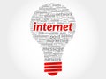 Internet bulb word cloud Royalty Free Stock Photo