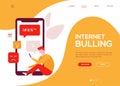 Internet bullying - colorful flat design style web banner