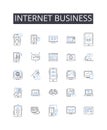 Internet business line icons collection. Development, Upgrades, Reconstruction, Enhancement, Modernization