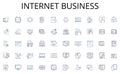 Internet business line icons collection. Digital, Virtual, E-commerce, Startup, Blogging, Freelance, Marketing vector