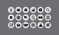 internet business set icon, research, product, service, online support, teamwork, computer, checklist, security