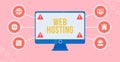 Internet, business, Technology and network concept. Web Hosting. The activity of providing storage space and access for websites Royalty Free Stock Photo