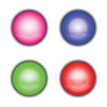 Internet buttons in multiple colors - empty circle buttons Royalty Free Stock Photo