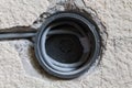 Internet cable inside a wall socket Royalty Free Stock Photo