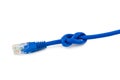 Internet cable with knot Royalty Free Stock Photo