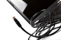 Internet cable and laptop Royalty Free Stock Photo