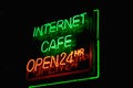 Internet Cafe Neon Sign Royalty Free Stock Photo