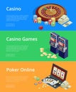 Internet casino games Modern flat design concepts for web banners Royalty Free Stock Photo