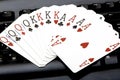Internet casino poker four of kind aces cards combination hearts
