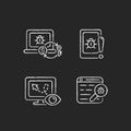 Internet censorship chalk white icons set on dark background Royalty Free Stock Photo