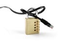 Internet censorship concept - padlock with cable