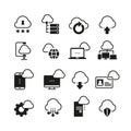 Internet cloud computing vector icon set Royalty Free Stock Photo