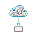 Internet cloud electronic online communication icons