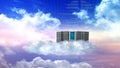 Internet Cloud Server in vanilla sky background Royalty Free Stock Photo