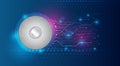 Internet communications, big data, digital technologies. High tech banner. Technological geometric background consisting of