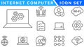Internet computer line icon set. Website icon for contact icons. Computer, network, website, server, web design, hardware, Royalty Free Stock Photo