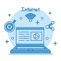 internet concept laptop connection media technology Royalty Free Stock Photo