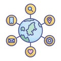 Internet connected devices Fill Vector icon which can easily modify or edit