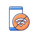 Internet connection issues RGB color icon Royalty Free Stock Photo