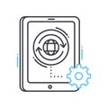 internet connection setup line icon, outline symbol, vector illustration, concept sign