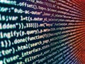 Internet connection stream flow concept. Writing program code on computer. Future technology creation process. Screenshot with Royalty Free Stock Photo