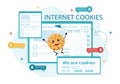 Internet Cookies Technology Illustration With Track Cookie Record Of Browsing A Website In Flat Cartoon Hand Drawn Landing Page