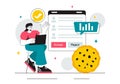 Internet Cookies Technology Vector Illustration Featuring Tracking Cookie Records of User Browsing Activities on a Website