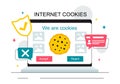 Internet Cookies Technology Vector Illustration Featuring Tracking Cookie Records of User Browsing Activities on a Website