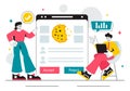 Internet Cookies Technology Vector Illustration Featuring Tracking Cookie Records of User Browsing Activities on a Website