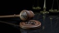 Internet crime and punishment gavel and balance