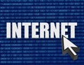 Internet and cursor binary illustration design Royalty Free Stock Photo