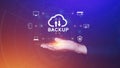 Internet data storage backup, technology business concept, Cloud technology, Data storage, Networking and internet service Royalty Free Stock Photo