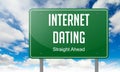 Internet Dating on Green Highway Signpost.