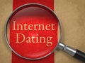 Internet Dating through Magnifying Glass. Royalty Free Stock Photo