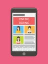 Internet dating, online flirt and relation. Mobile