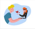 Internet dating scam.The woman is a thief, a cheater.