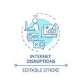 Internet disruptions concept icon