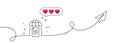 Internet documents line icon. Doc file page sign. Continuous line with plane. Vector