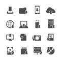 Internet Download Symbols Icons Set Royalty Free Stock Photo