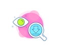Download line icon. Internet Downloading sign. Vector