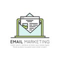 Internet and E-mail Marketing and Promotion Process Sending Letters to Users, SMM Royalty Free Stock Photo