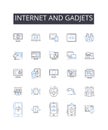 Internet and gadjets line icons collection. Drive, Ambition, Passion, Determination, Persistence, Focus, Willpower