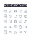 Internet and gadjets line icons collection. World Wide Web, Cyberspace, Online, Nerk, Web, Digital, Information