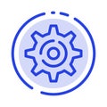 Internet, Gear, Setting Blue Dotted Line Line Icon Royalty Free Stock Photo
