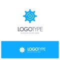 Internet, Gear, Setting Blue Solid Logo with place for tagline Royalty Free Stock Photo
