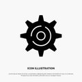 Internet, Gear, Setting solid Glyph Icon vector