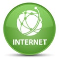 Internet (global network icon) special soft green round button