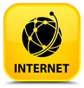 Internet (global network icon) special yellow square button